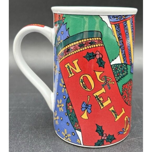 Christmas Coffee Tea Cup Holiday Mug 1995 Limited Edition Elegance Fire Works - Picture 9 of 16